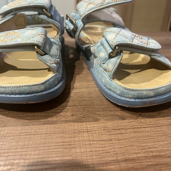 Chanel 2020 Gate No. 5 Blue Tie Dye 'Dad' Slides- Size 38C Excellent Condition - Picture 8 of 9